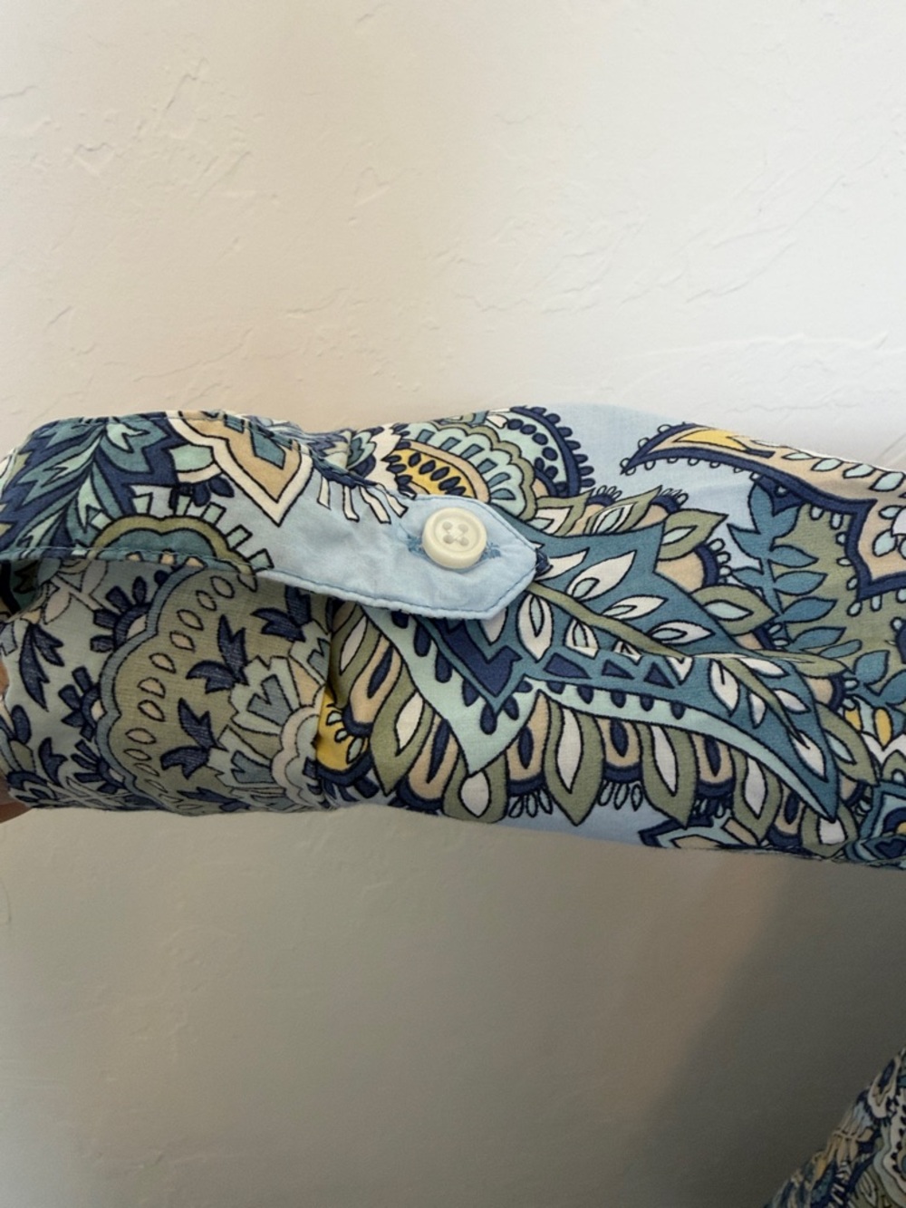 Charter Club Blue Paisley Button-Down Shirt - Picture 6 of 6